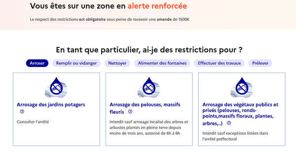 accéder au service du site gouvernemental vigie eau